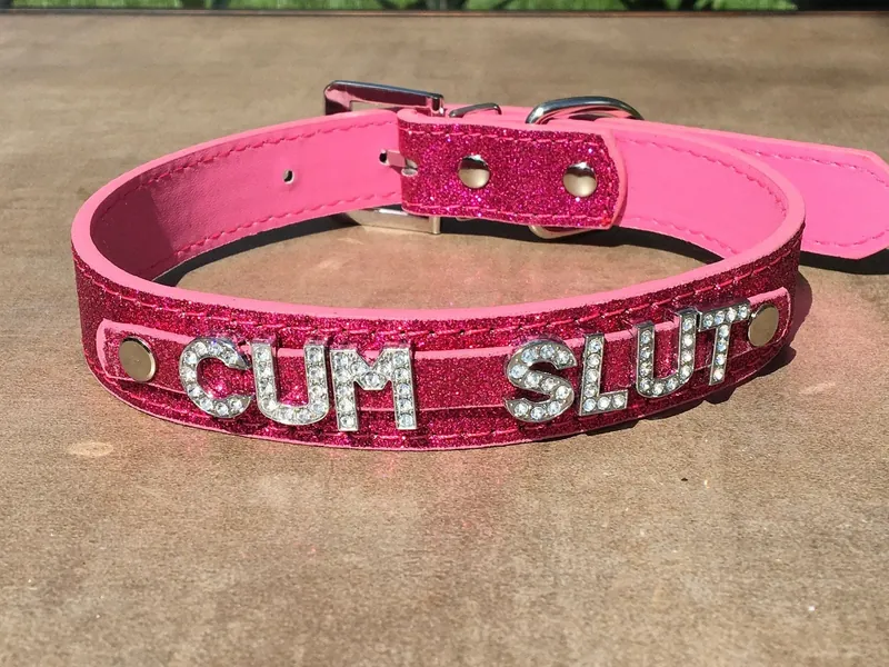 Cumslut - Rhinestone Submissive Collar 