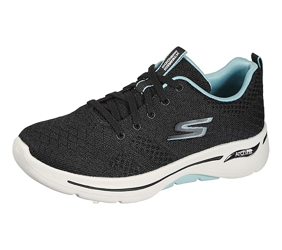 Skechers Women's Performance Go Walk Arch Fit-Unify Sneaker - 11 Black/Aqua