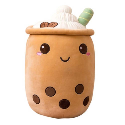 BoBa Plushie, Bubble Tea Plushi, Doll Plush Soft Pillow Stuffed Toy Milk Tea Cup Shaped Hugging Cushion, Gift for Girlfriend Adult Skin-friendly Comfortable Cushion Cuddle