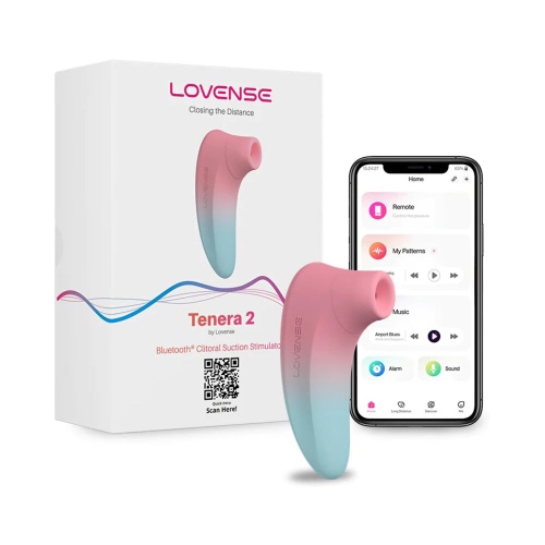 Lovense Tenera 2 Bluetooth® Clitoral Suction Stimulator - Blue & Pink