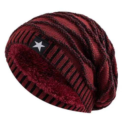 Unisex Grunge Alt Slouchy Beannie - Red / 55cm-60cm