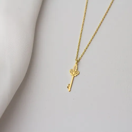 White Gold Key Necklace