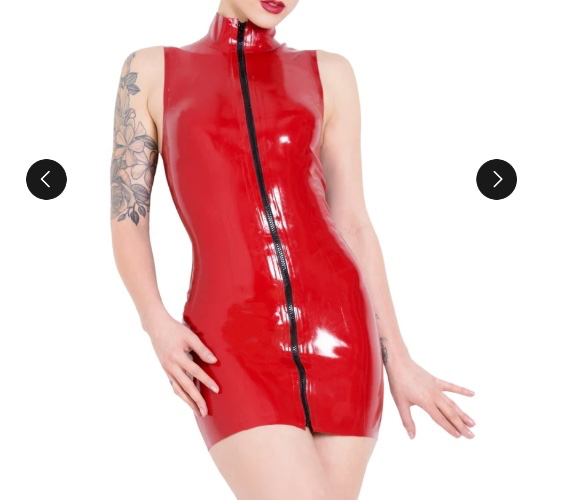 Red latex dress