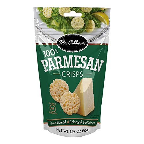 Mrs. Cubbison's Cheese Crisps - 100% Real Cheese, Keto Friendly, Great for Snacking and Salad Topper - Parmesan Flavor, 1.98 Ounce (Pack of 1) - Parmesan Cheese Crisps - 1.98 Ounce (Pack of 1)