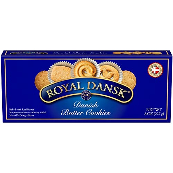 Royal Dansk Danish Butter Cookies Box, 8 Ounce
