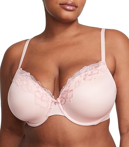 Victoria's Secret Women's Body by Victoria Full Coverage Lightly Lined T-Shirt Bra, Bras for Women (32B-40DDD) - Purest Pink Lace - 32DDD