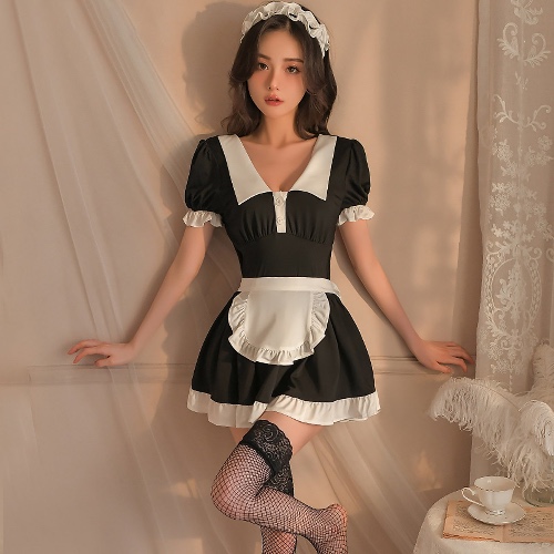 Amorino  French Maid Lingerie - Black / M