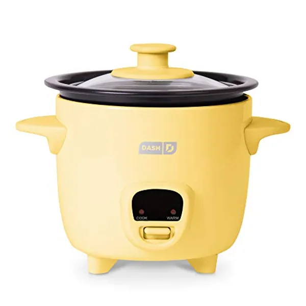 Dash DRCM200RMPY04 Mini Rice Cooker Steamer with Removable Nonstick Pot, Keep Warm Function & Recipe Guide, Yellow