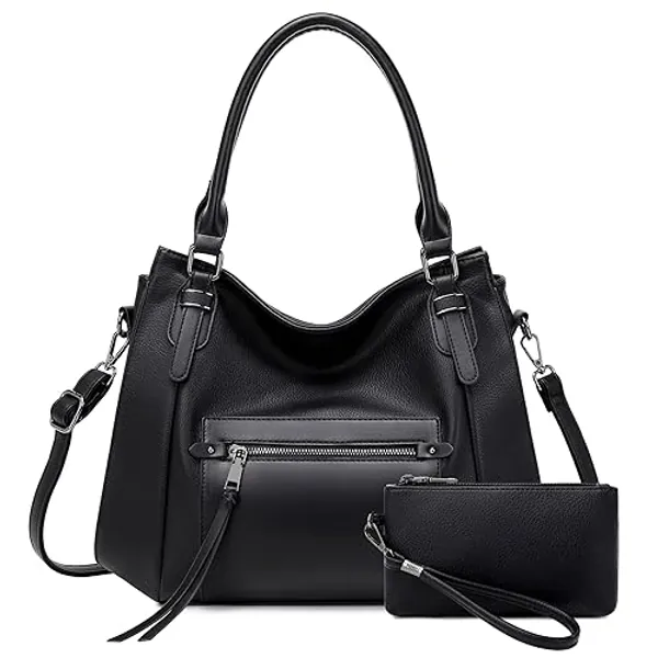 Hobo Bags for Women Handbags Ladies Boho Shoulder Bag Designer Purses Vegan Leather Crossbody Bag for Women - Classic - Black