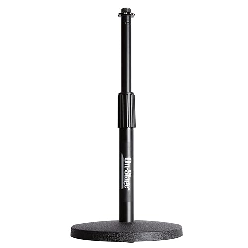 On-Stage Stands DS7200B Adjustable Desk Microphone Stand, Black - Adjustable Microphone Stand - Black