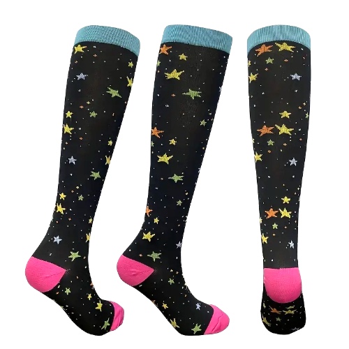 Star Pattern Knee High (Compression Socks) - L/XL