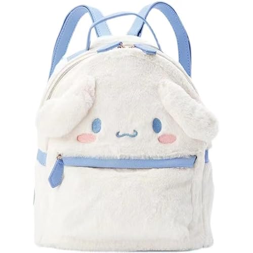 Asweeting Kawaii Cinnamoroll My Melody Plush Bag,Cute Lolita JK Plush Figure Backpack School Handbag,Girl Gift (White)