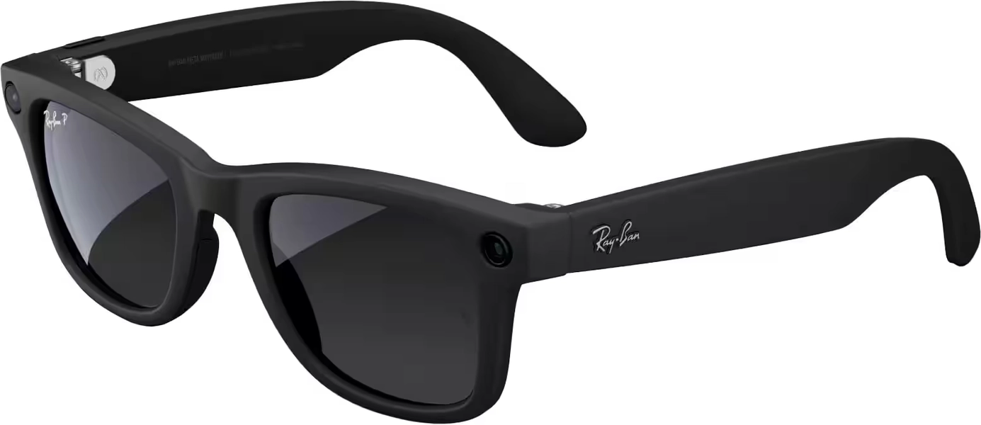 Ray-Ban Meta - Wayfarer Large glasses with Meta AI, Audio, Photo, Video Compatibility - Polarized Gradient Graphite Lenses - Matte Black
