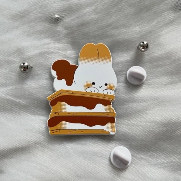 Toasted Bunn Dyed Metal Pin