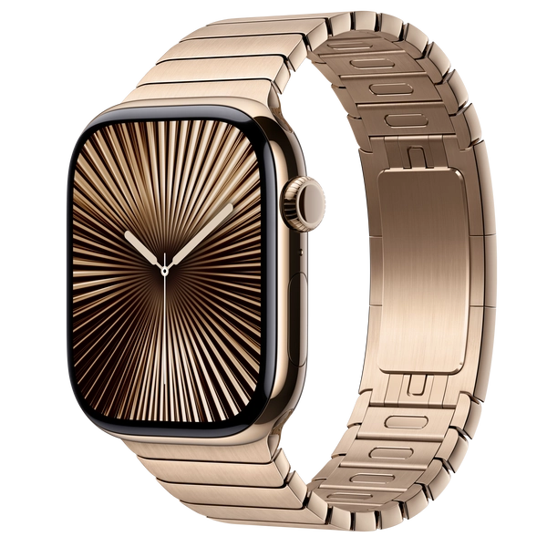 Apple Watch Series 10 GPS + Cellular, 46mm Gold Titanium Case with Gold Link Bracelet