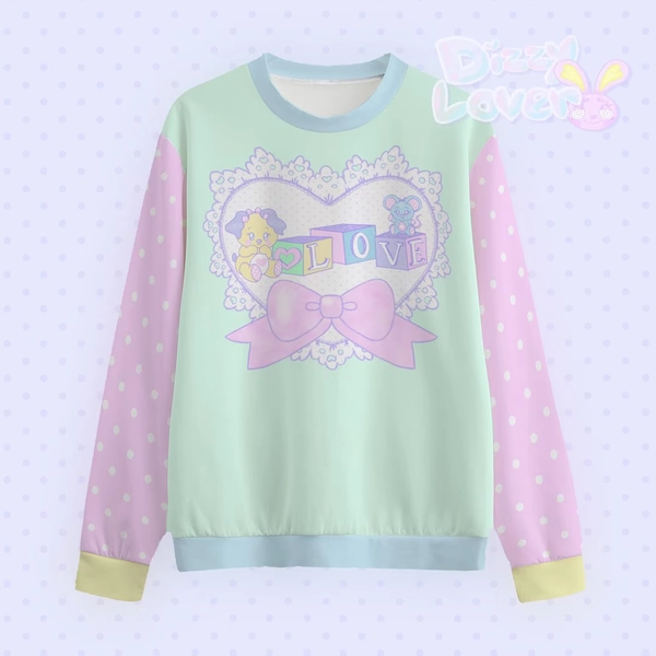 Lovely Blocks Unisex Cotton Sweater fairy Kei, Yume Kawaii, Decora, Cult Party Kei, Harajuku Fashion - Etsy