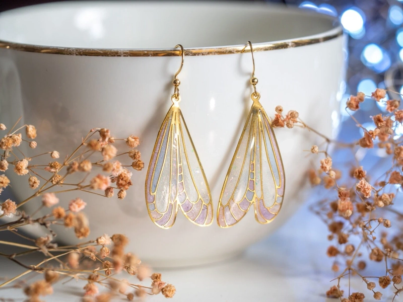 Fairy wing earrings, fairycore Dragonfly earrings, butterfly wings earrings, fantasy themed nature inspired jewelry, whimsical unique gift