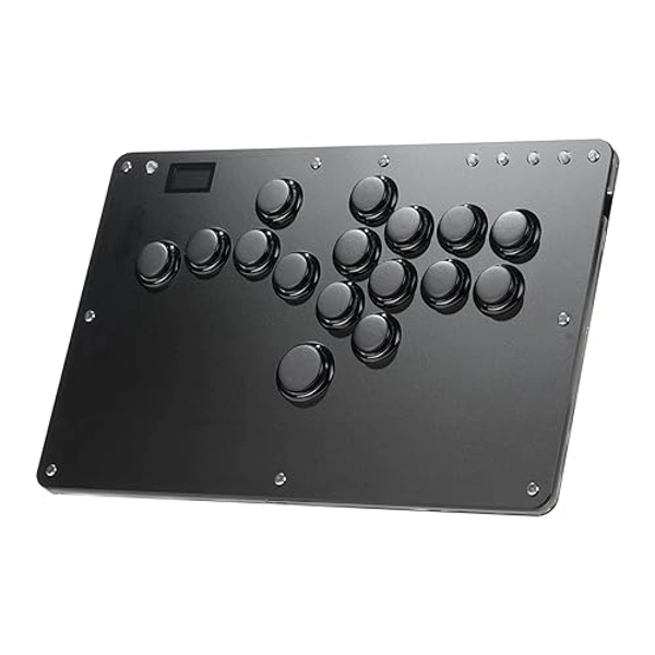 Haute42 Leverless Controller Arcade Stick: Haute42 R16 Black Leverless Controller with Rims,Premium Black Leverless Controller with Crystal Low-Profile Switch for PC/PS4/Switch Game,Support Hot Swap & SOCD - Black