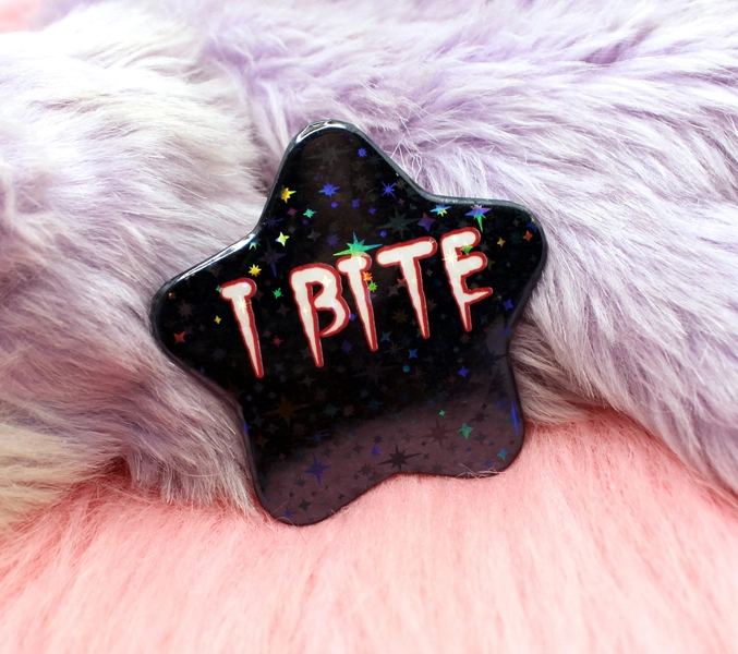 I Bite Star Badge (55mm)