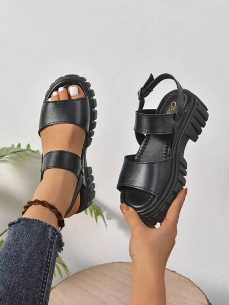 Women's Thick Sole Sandals, Elegant Soft Bottom Comfortable Outdoor Casual Sandals, Versatile Platform Breathable Light Weight Sandals