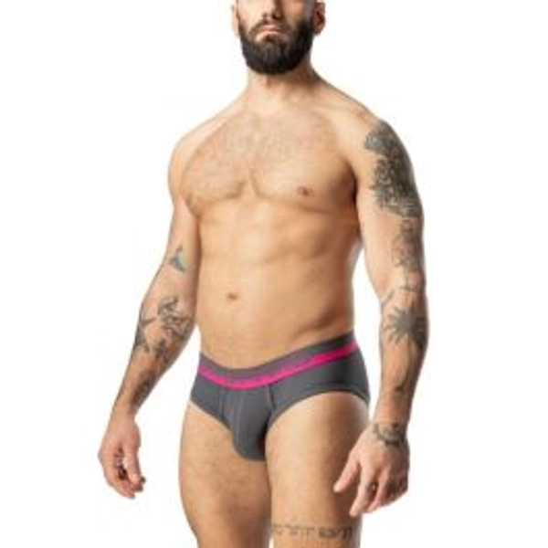 Nasty Pig NITRO Brief | Magnet Grey & Miami Pink