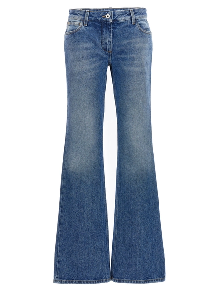 Flared Logo Jeans Blue