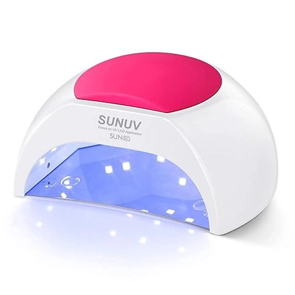 SUNUV Lámpara Secadora de Uñas, Profesional LED UV Lampara Uñas de Gel, Curado Luz en 4 modos para tiempo 10s, 30s, 60s y 90s