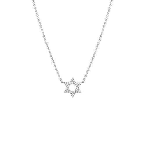 Diamond Pavé Star Of David Necklace 14K - 14K White Gold