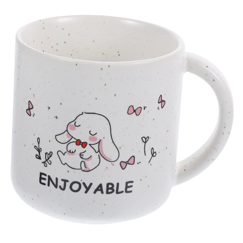 Mikinona Rabbit Mug Morning Mug Milk Cup Cute Bunny Mug Bunny Coffee Mug Tea Mug Cereal Mug Unique Coffee Mugs Ceramic Tea Cup Rabbit Coffee Cups Ceramics Cup Lovers Good Looking - White2
