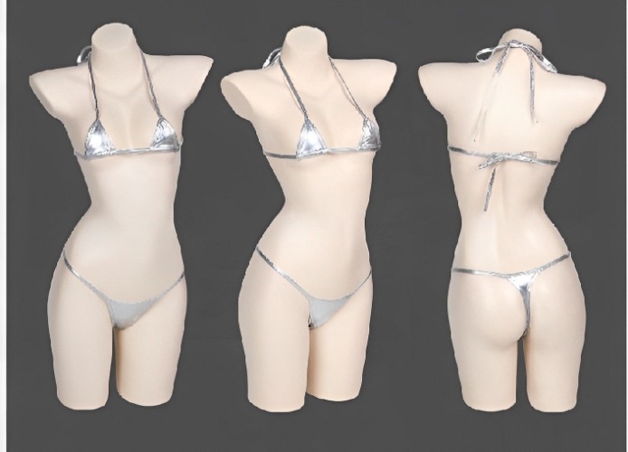 Soul Snatch | Parts: "So Shiny" Patent Leather Bikini - One size / Silver Micro