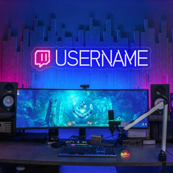Custom Gamer Username Neon Sign
