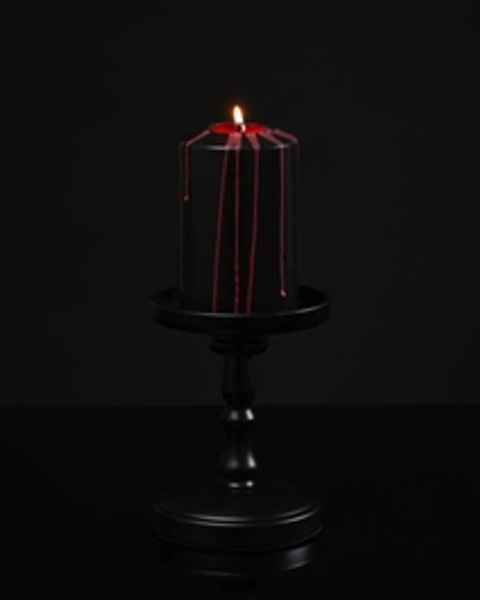 Metal Pillar Holder Black