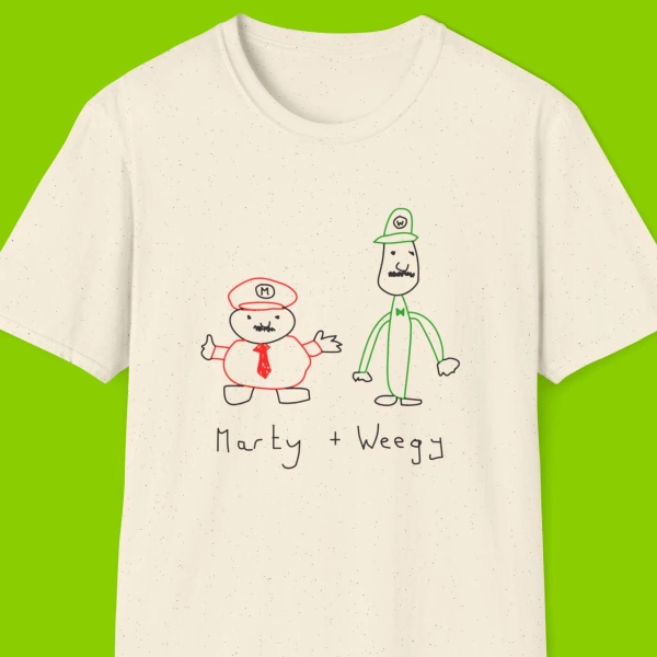 Funny Parody Meme TShirt, Unisex Softstyle Tee, Marty and Weegee Joke Gift Shirt, Men Women, Humor Graphic Top