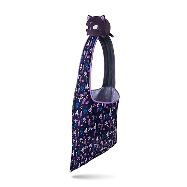 TeeTurtle - Plushie Tote Bag - Witchy Cat - from The Creators of The Original Reversible Octopus Plushie - Take Your Plush Pal Wherever You Go!
