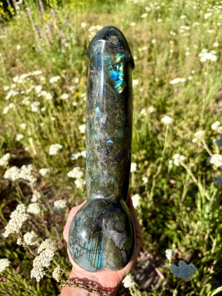 9-10" Crystal Phallus, Labradorite Phallus, Natural Stone Phallus Carvings, XL Crystal Peen, Hand Carved Male Penis, Penis Art, Altar Decor
