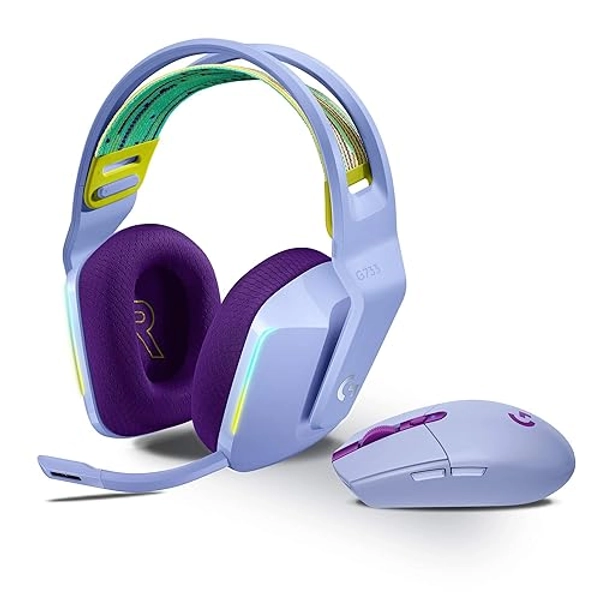Logitech G305 Lightspeed Wireless Gaming Maus + Logitech G733 Lightspeed Kabelloses Gaming-Headset mit Kopfbügel