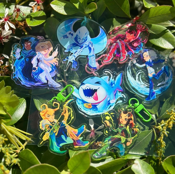 Marvel Rivals Keychains | Heroes Colored Acrylic Charms | Strategists Duelists Vanguards