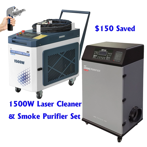 SFX 1500W Laser Rust Removal Machine and Industrial Air Filter Sale Together for Laser Rust Paint Oil Coating Oxide Cleaning With a Cheaper Price