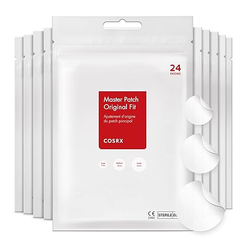 COSRX Acne Pimple Patch Absorbing Hydrocolloid Original 3 Size Patches for Blemishes and Zits Cover, Spot Stickers for Face and Body, Not Tested on Animals (240) - 240 Count (Pack of 10)