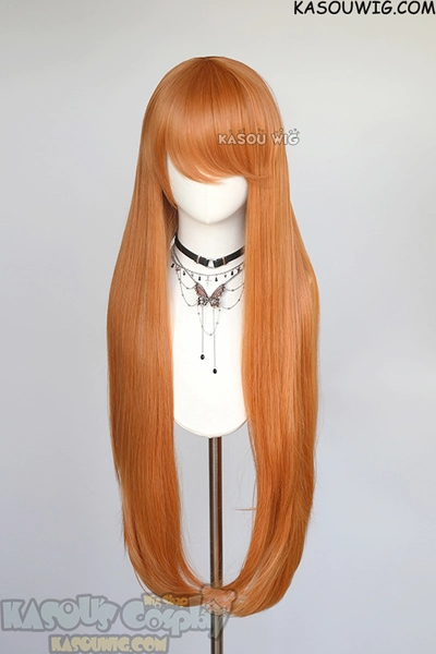 L-4 SP15 100cm/39.5" long straight versatile Pumpkin Orange wig