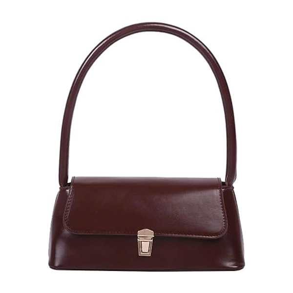 Damen Retro Unterarmtasche PU Leder Tote Bag Klassische Clutch Schulter Tote Handtasche für Frauen