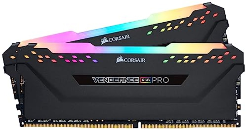 Corsair VENGEANCE RGB PRO DDR4 32GB (2x16GB) 3200MHz CL16 Intel XMP 2.0 iCUE Compatible Computer Memory - Black (CMW32GX4M2E3200C16) - Black - 32GB (2x16GB) - 3200MHz - RGB Pro