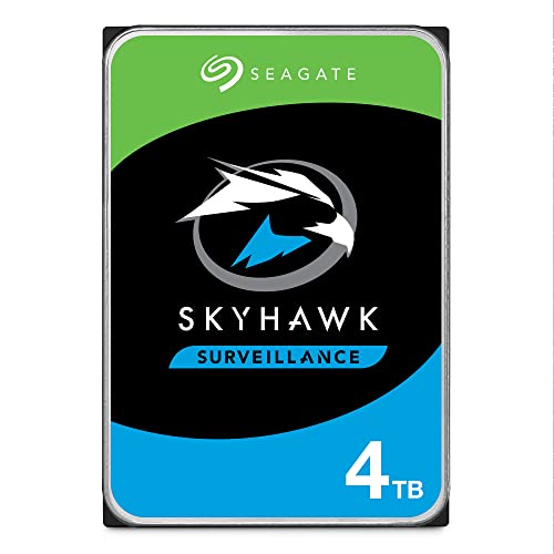 Seagate Skyhawk 4TB Video Internal Hard Drive HDD - 3.5 Inch SATA 6Gb/s 64MB Cache for DVR NVR Security Camera System with Drive Health Management and in-House Rescue Services - FFP(ST4000VXZ16) - 4TB - HDD(Refresh)