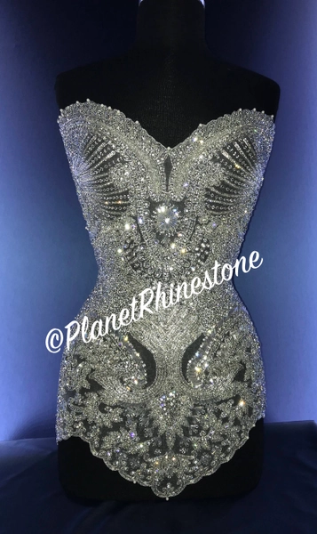 Ana Crystal Beaded Bodice #F205