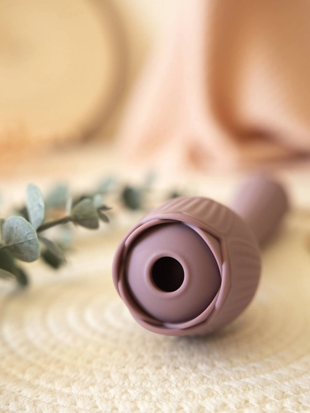 Dual-Ended Rose Inspired Suction Vibrator and Dildo