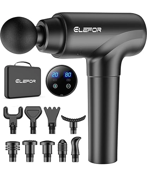 Massage Gun Deep Tissue,Percussion Massager Gun for Athletes Muscle Massage Gun for Pain Relief with 8 Massage Heads & 20 Speeds (Matte Black)