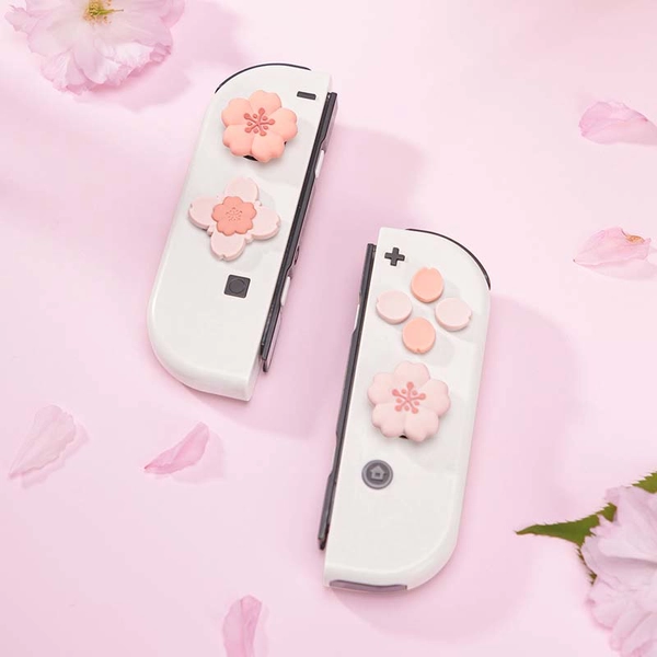 Cherry Blossom Button Caps Switch OLED Analog Caps Sakura Thumb Grips