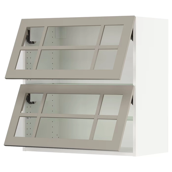 SEKTION Gabinete pared 2 puertas horizontal - blanco/Stensund beige 76x37x76 cm