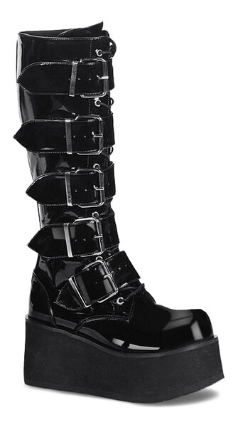 TRASHVILLE-518 Black Patent Platforms
