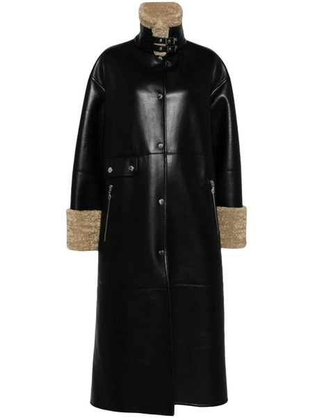 faux-shearling-trim coat